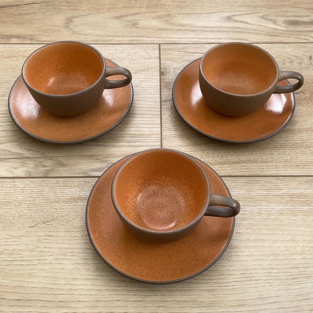 Set of 3 Vintage Ceramic Cups & Saucers